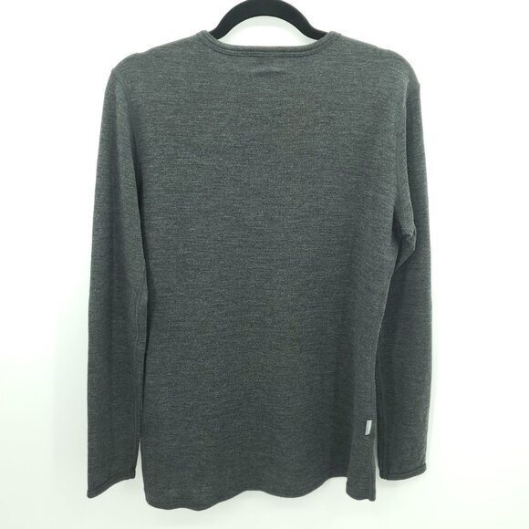 Men's Meriwool 100% Wool Mid-Weight Crew Neck Base Layer Long Sleeve Tee XL Gray - Picture 2 of 16